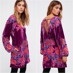 FREE PEOPLE Misha Burnout Velvet Floral Mini